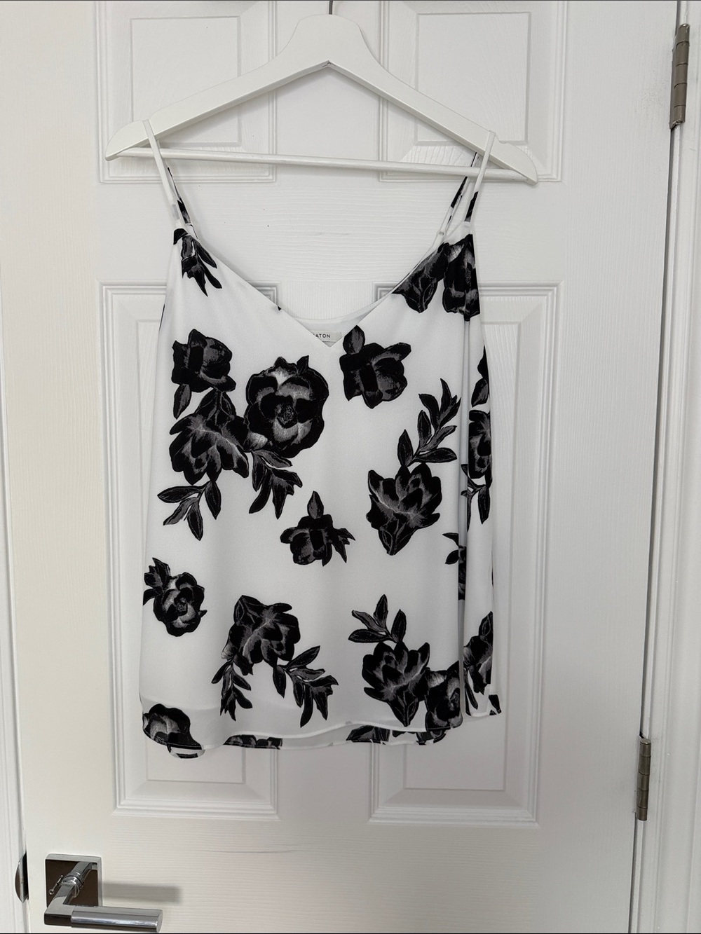 Babaton Black and White Floral V-Neck Camisole